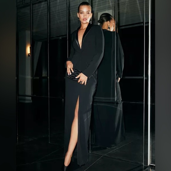 Lauren Ralph Lauren Tuxedo Style Column Gown Size 6 - Picture 9 of 11